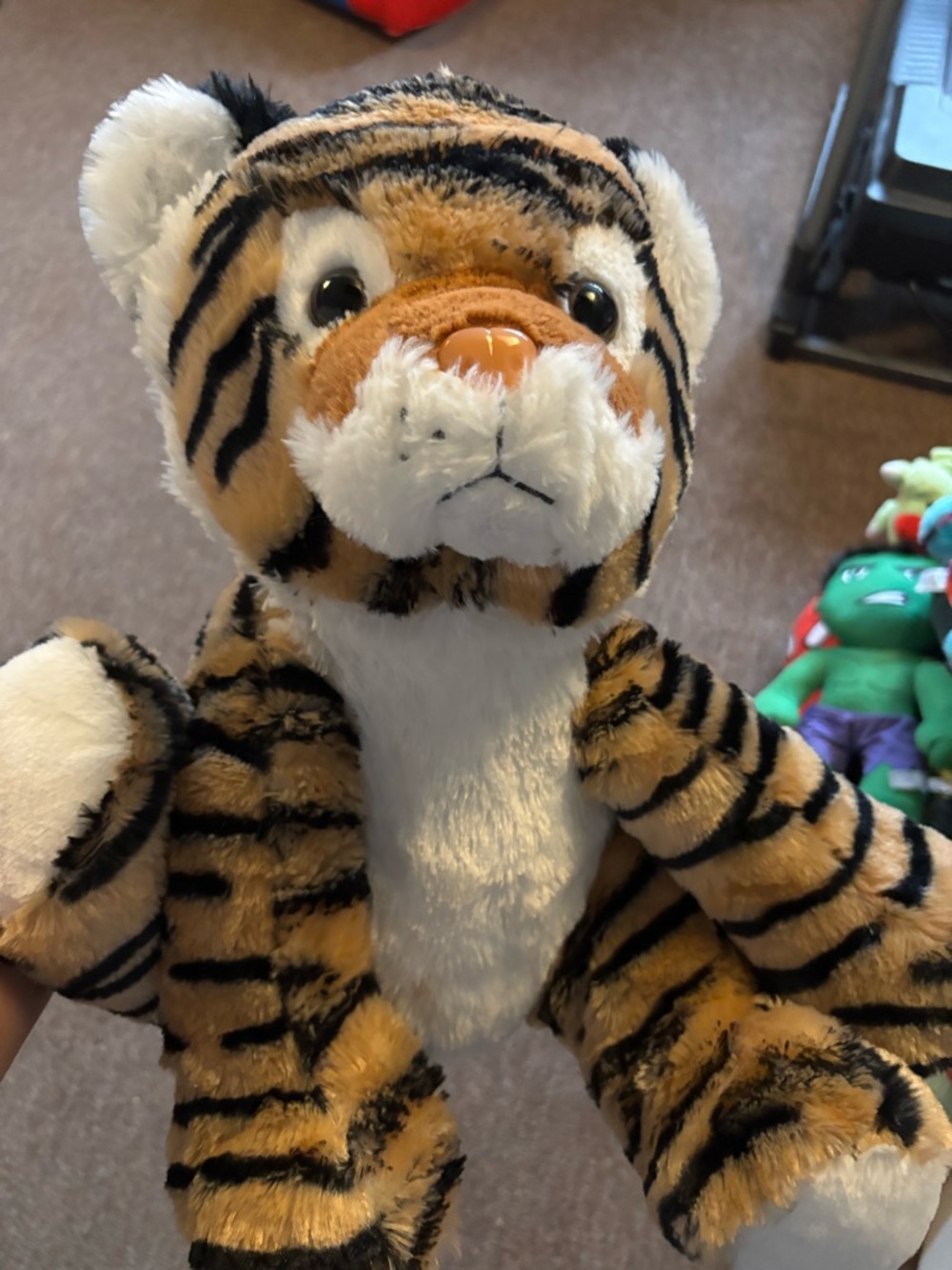 Plush Tiger Stuffed Animal - Brown & White Cuddly Toy